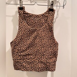 Allfenix by Anthropologie Leopard Sports Bra in "Sandy Leopard"-size Small